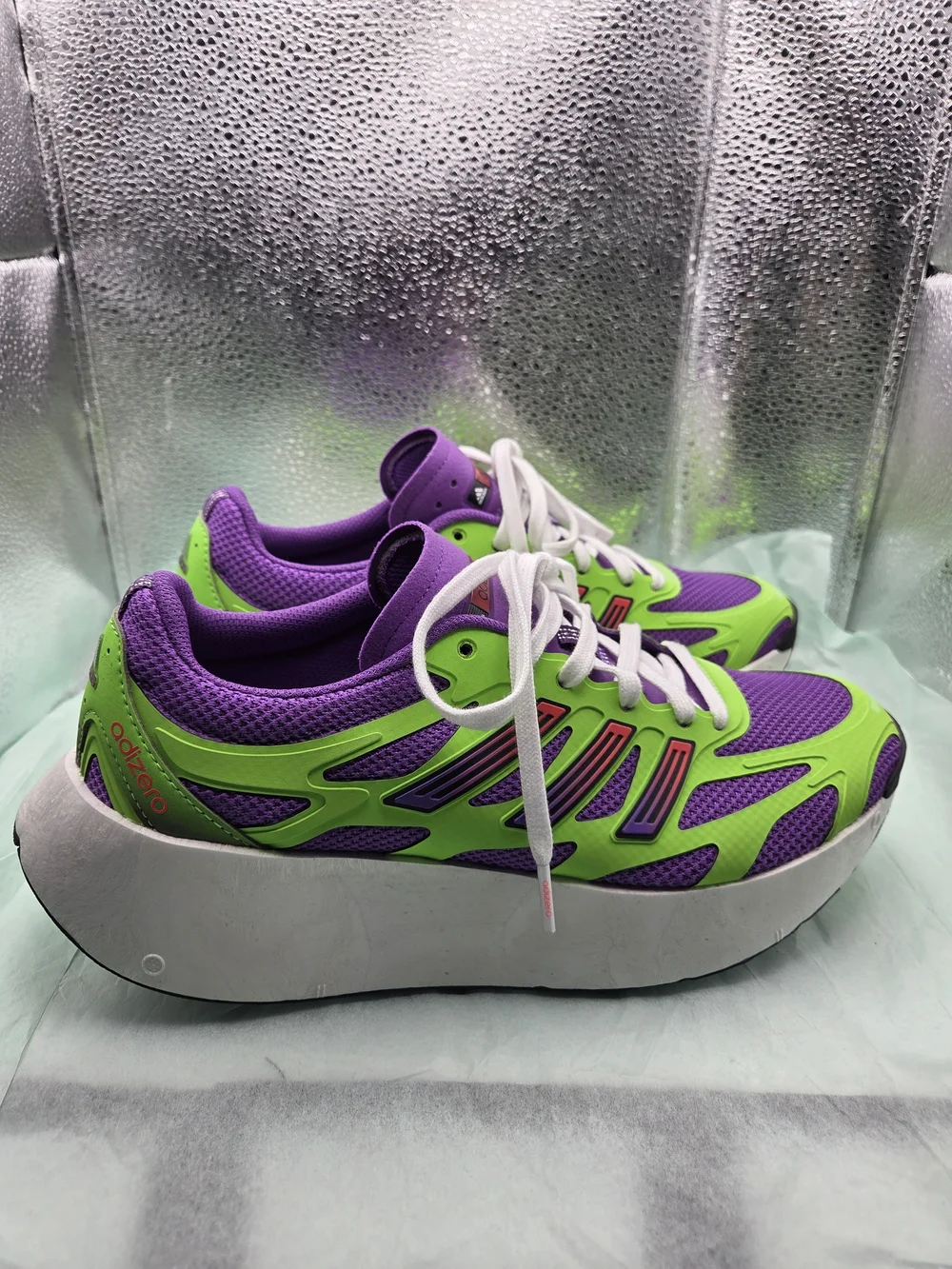 Women's Purple and Neon Green Athletic Sneakers
